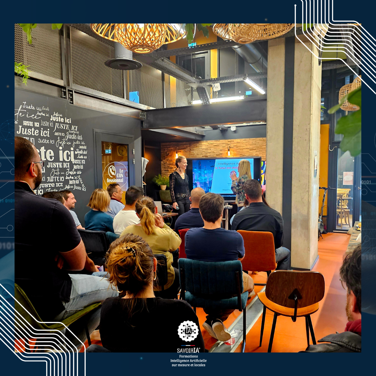 Atelier IA chez Juste ici coworking à Bourgoin-Jallieu… … et j’ai été agréablement surprise.